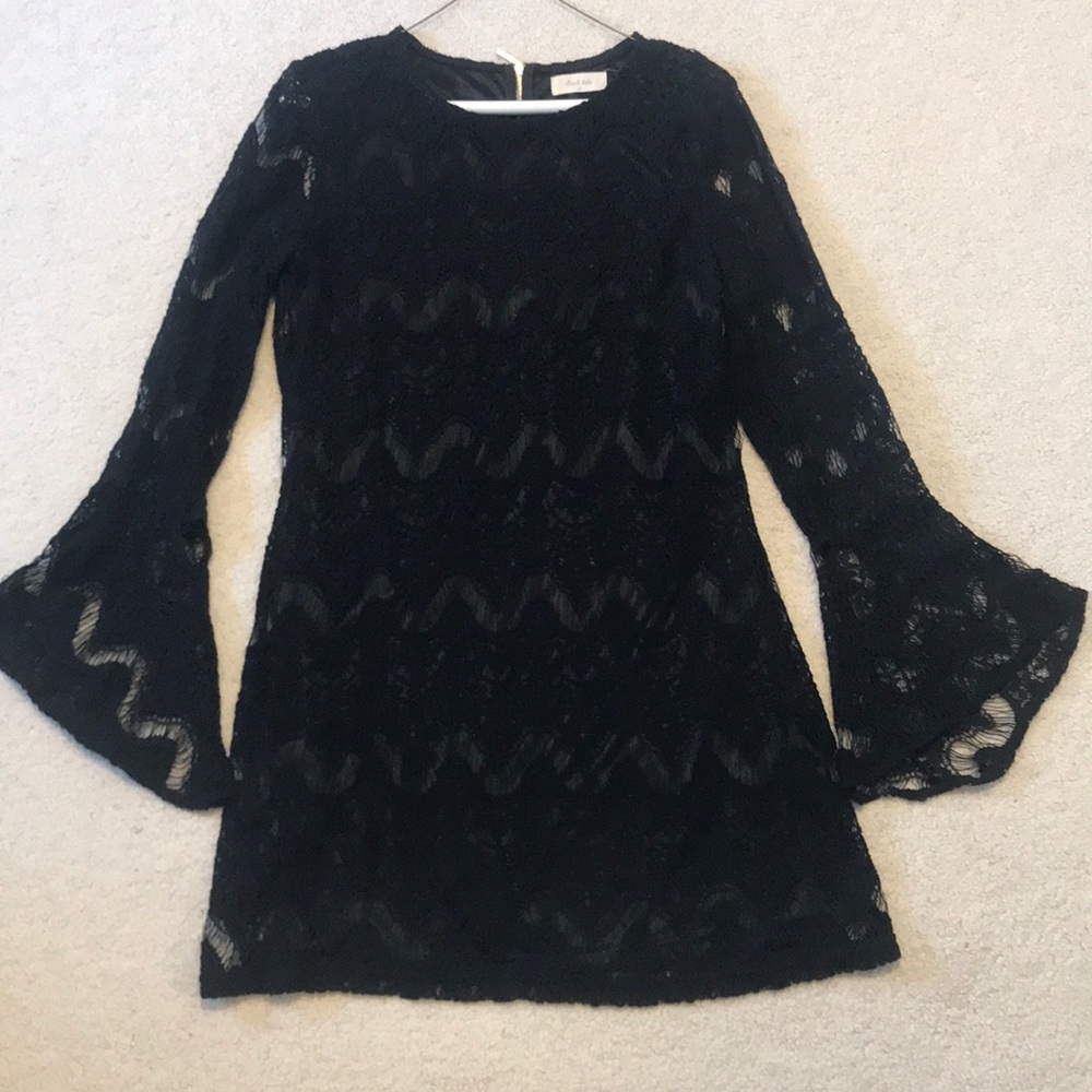 Black Long Sleeve Lace Dress Size Large